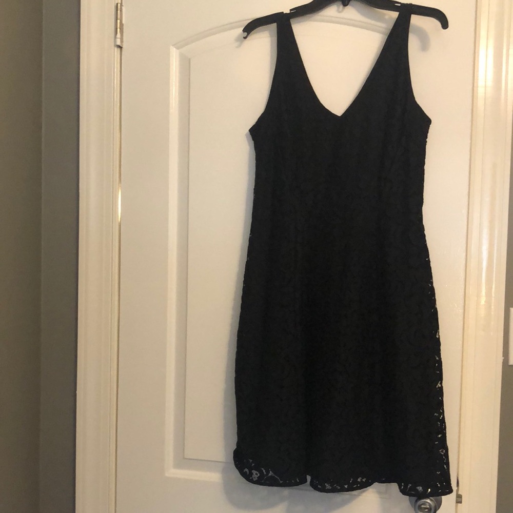 Ann Taylor Loft A-Line Dress Lace Vneck